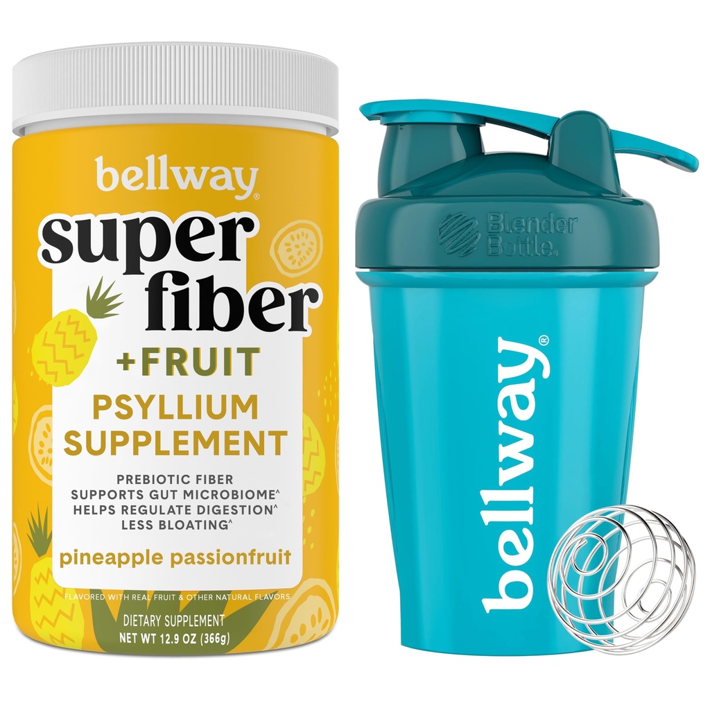 Bellway Super סיבים אבקת + פירות, Pineapple Passion פירות Shaker בקבוק Bundle