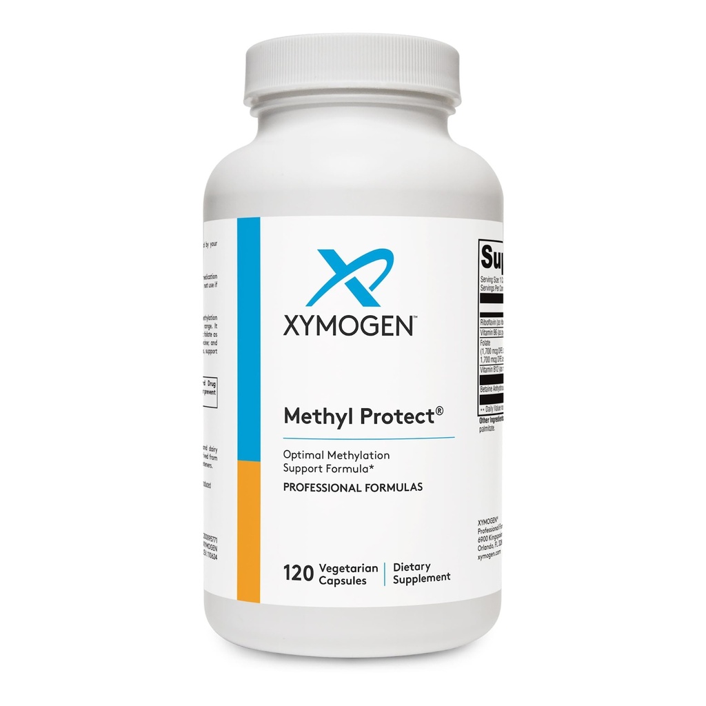 XYMOGen Methyl Protect - Optimal Methylation פורמולה עם Methyl Folate, ויטמין B12 (Methylcobalamin B12, Riboflavin + B6 ויטמינים - קוגניטיבי, Homocysteine + Heart Health Healths (120 קפסולות)