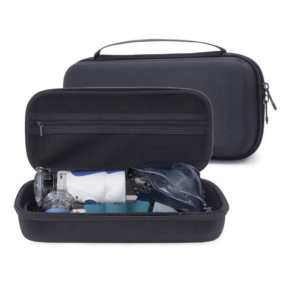 ביצוע מקרה נסיעה מארגנת Bag Holder תואם עם Nebulizer Machine, Asthma Inhaler Spacer לילדים ומבוגרים, וונטולין מסכות, Allergy Meds, Mask