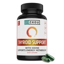 ג'ואו Thyroid תומך - תוסף Thyroid עבור נשים וגברים עם Zinc, Iodine ו Selenium, Metabolic Health Thyroid Complex with Ashwagandha, Kelp - 60 Veggie קפסולות (Pack of 1)