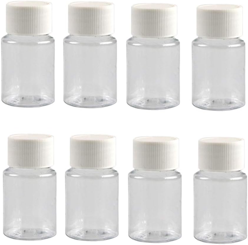 12PCS 30ML 1OZ Transud ריקה בקבוקי פלסטיק עם White Screw Cap קפסולות אבקה מוצק גלולת גלולות הולטר אחסון Box Refillable Portable Durable Container Jar Pot for Travel Daily Life