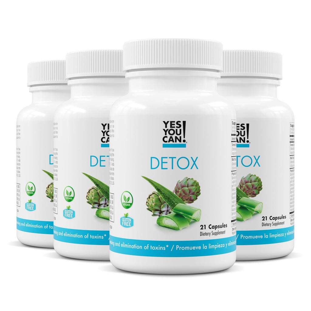 כן, אתה יכול! גלולות טבעיות Detox - ניקוי דיאורטי עם אלקטרוליטים ווויטמינים - מסייע עם החזרת מים - Gluten-Free, 21 קפסולות (4 Pack)