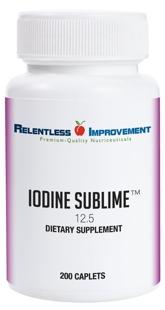 Iodine Sublime ® 12.5mg 200 High-Bioavailable Caplets עם Potassium Iodide עבור Thyroid & Metabolism תמיכה בהשוואה Iodoral 12.5