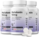 Balancebreens Melatonin 10mg Fast-Dissolve, 120 טבליות - Natural Sleep Aid for Restful Nights, Drug-Free Support forlaxation and Tranquility