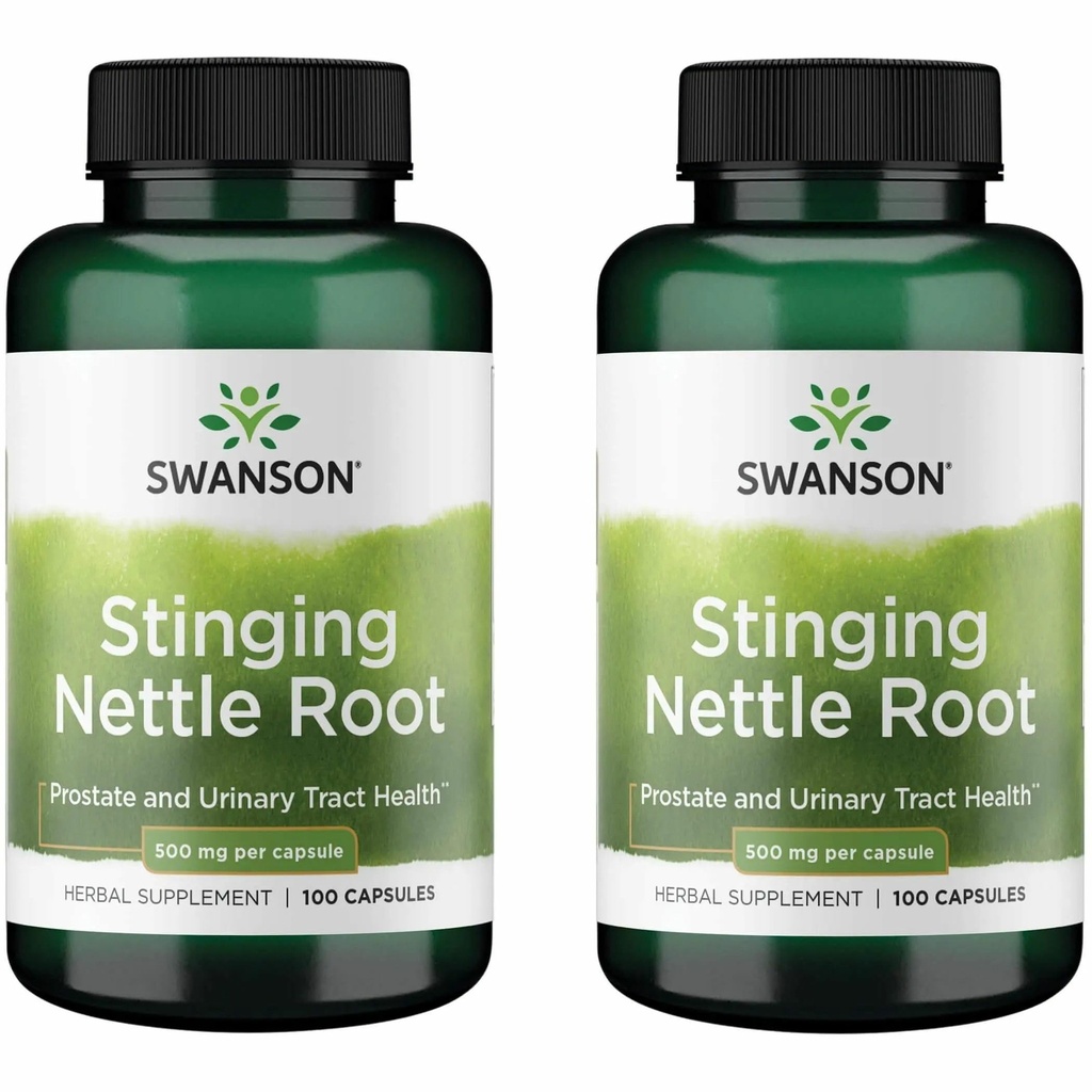 Swanson Sting Nettle Root (Urtica Dioica) - תוסף צמחי - (100 קפסולות, 500 מ"ג) (2 Pack)