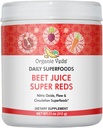 אורגני Veda Beet Root אבקת Juice תוסף עם Superfood Reds - אבקת מיץ באט עם Nitric Oxide כדי לתמוך Circulation, אנרגיה, אנדורנס וסטמינה - טבעוני, Non-GMO - 11 oz