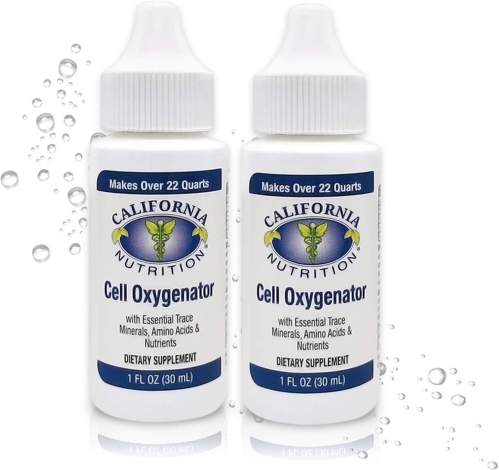 Cell Oxygenator 1 Fl Oz Bottle (Pack of 2), נוזל חמצן טיפות תוספת יומית תזונה עבור מערכת החיסון הגדולה יותר, Trace מינרלים ו Amino Acids עבור ספורטאים ספורט ספורט