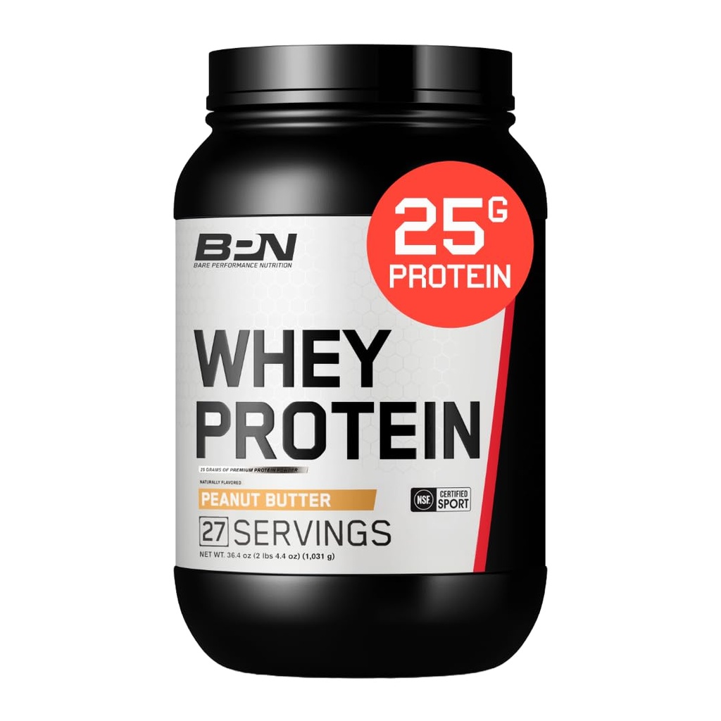 BPN Whey חלבון + CASEIN אבקת בלגן, Peanut Butter, 25g חלבון לתמיכה שריר ליאן התאוששות, 27 משרתים, צד שלישי נבדק