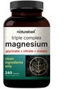 Magnesium מורכב 1,000 מ"ג, 240 קפסולות | מתחם משולש מגנזיום עם Glycinate, Citrate, Malate | Chelated & Purified | Bone, Heart & השרירים Support