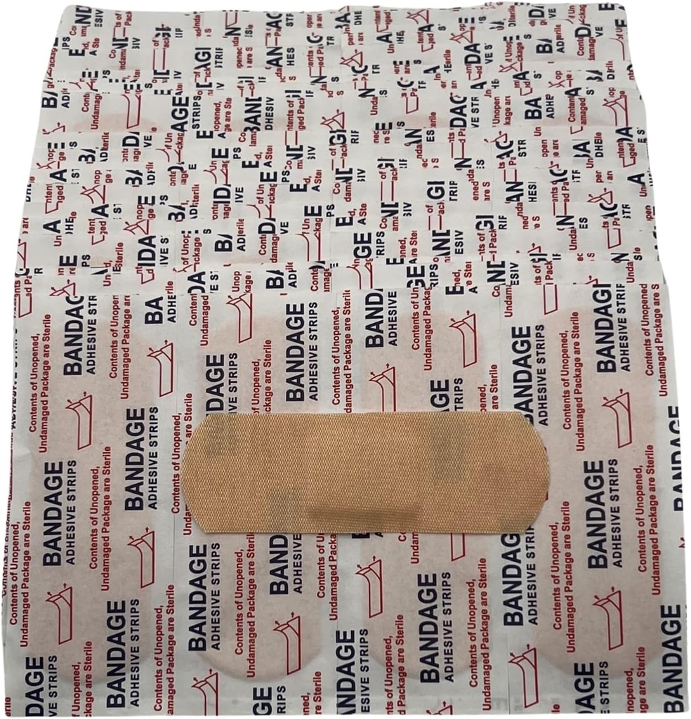 200 פרוסת מרק גמיש Adhesive Bandages, Windable Bandage Strips 1" x 3 " for First Aid, Wound Care and Protection