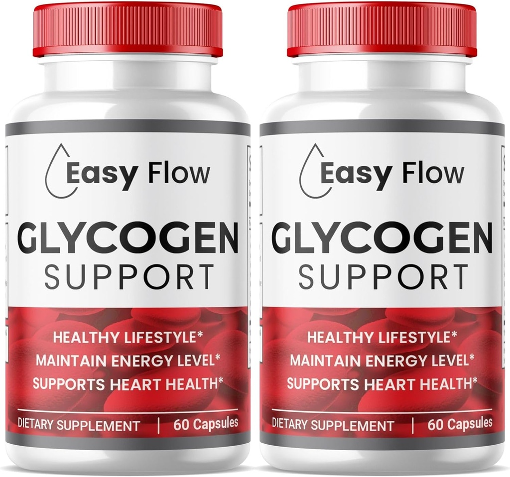 (2 Pack) Easy Flow Glycogen, EasyFlow Glycogen תומך קפסולות, Glyco Optimizer Formula, Natural Blood Vessel ניקויer, Premium Easy Flow Glycogen Support (120 קפסולות)