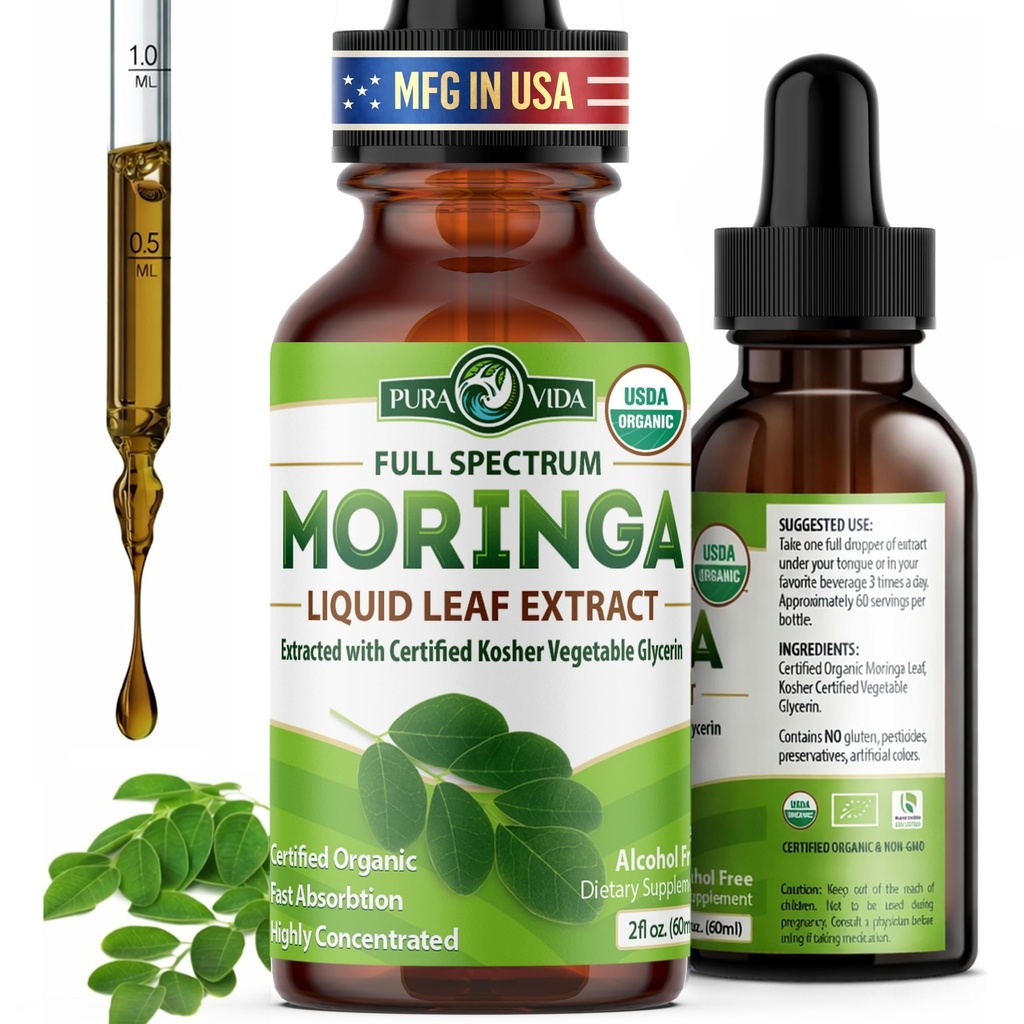 PURA VIDA MORAA לחלץ טיפות נוזליות - USDA אורגני מוסמך - גבוהה Purified, bioavailable & Faster Absorption מאשר אבקת Moringa או קפסולות - Single Origin Moringa Oleifera Leaves Extracts Extracts Extracts Extracts Extracts Extracts Extracts Extracts Extracts