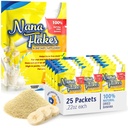 Nana Flakes 100% טהור בננה פלקס אבקת מזון רפואי - ירידה במשקל צריכת שומן טבעי עבור Diarrhea & Heart Burn - מקור גדול של חלבון וסיבים (25 מנות יחיד)