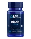 Life Extension Biotin 600 mcg ויטמין B7 תמיכה תוספת שיער יפה, ריחות ומעבר - Gluten-Free, non-GMO - 100 קפסולות