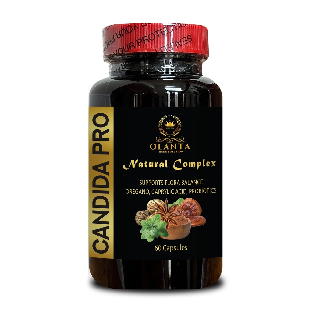 Candida PRO - Black Walnut, Wormwood, Probiotics Digestive Health, תומך Detoxification for Natural Candida ניקויse - 1 בקבוק