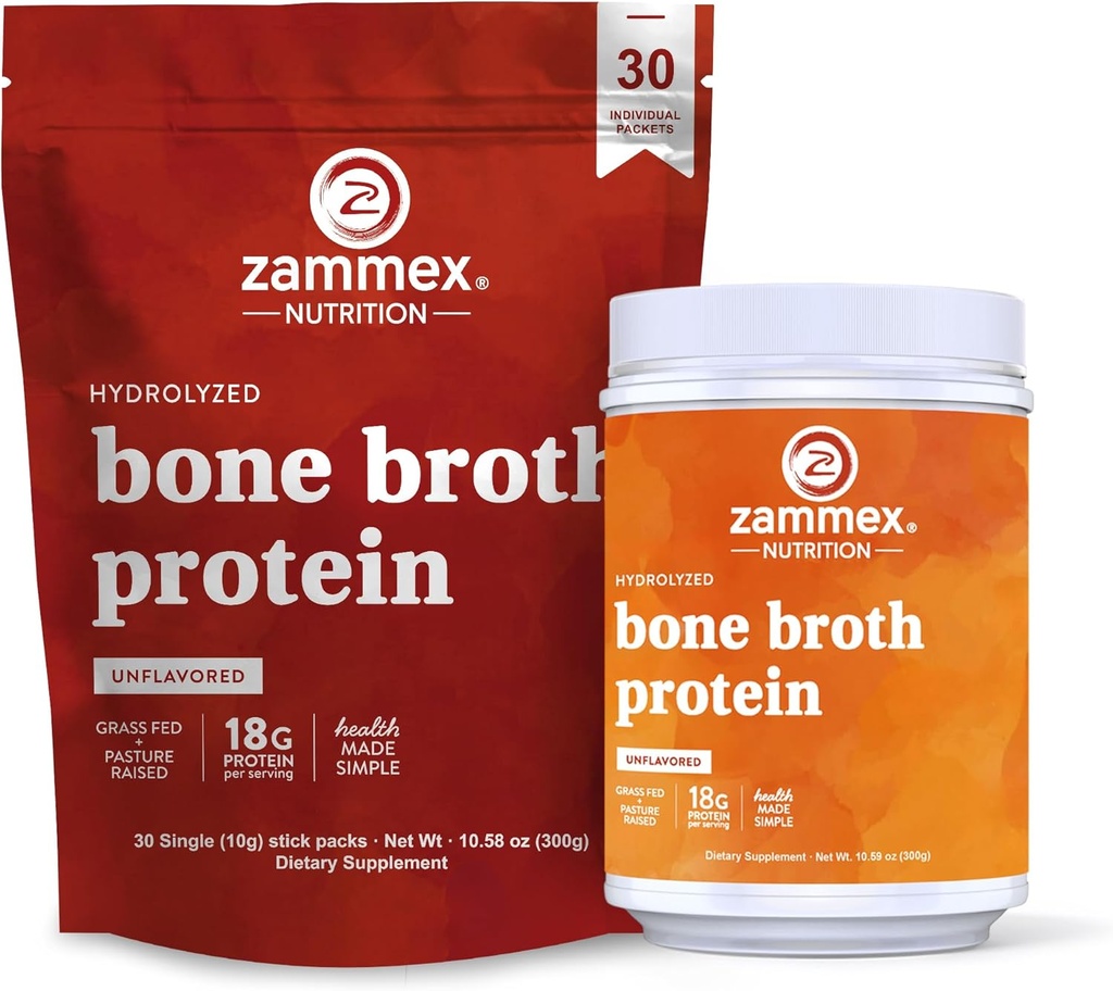 Zammex Bone Broth Packets + Bone Broth חלבון אבקת 300g