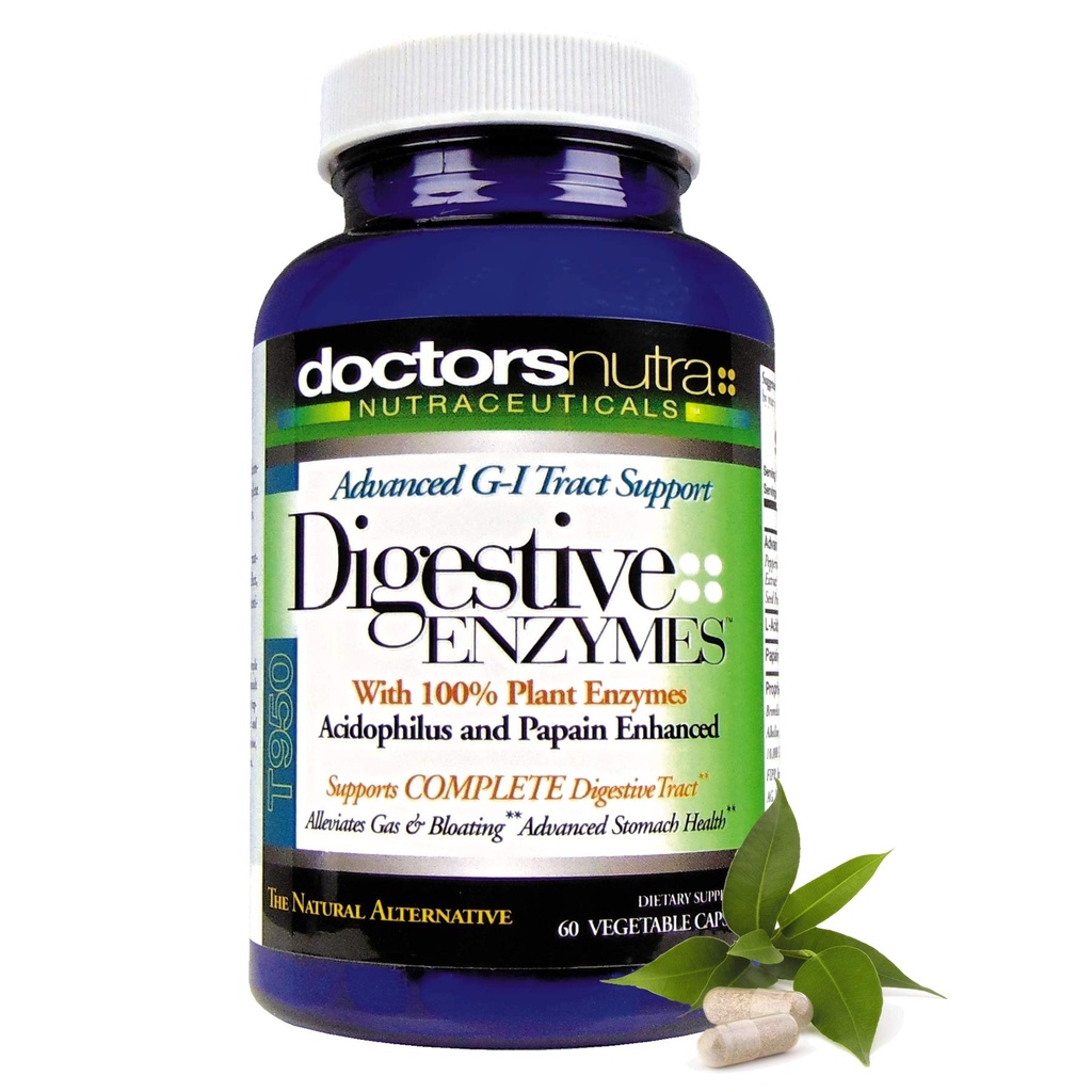 Enzymes Natural GI Digestive Support Supplement Advanced Tract 950