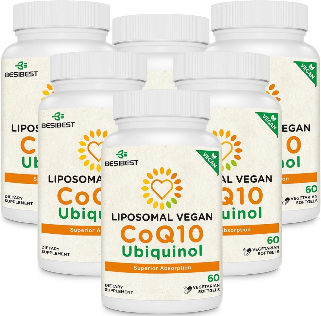 1000 מ"ג Liposomal CoQ10 Ubiquinol, 360 טבעוני Softgels, High Absorption Ubiquinol CoQ10 תוסף, Active Antioxidant Form של Coenzyme Q10 for Heart and Energy Production