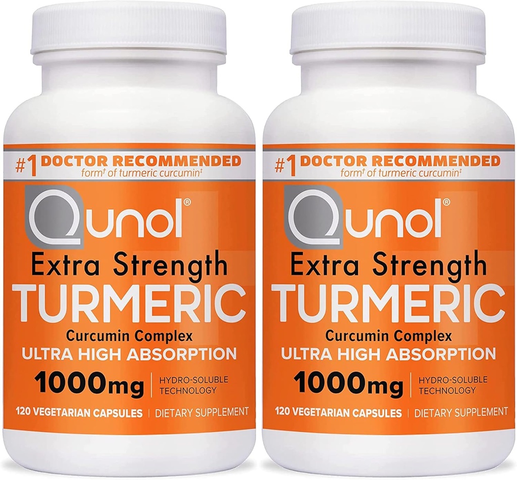 Qunol Turmeric Curcumin קפסולות, 1000 מ"ג תוספת כוח תוספת תוספת תוספת תוסף, פטנט מימן הידרו-Soluble טכנולוגיה, Alternative to Turmeric Curcumin עם Black Pepper, 240 קפסולות Veggie