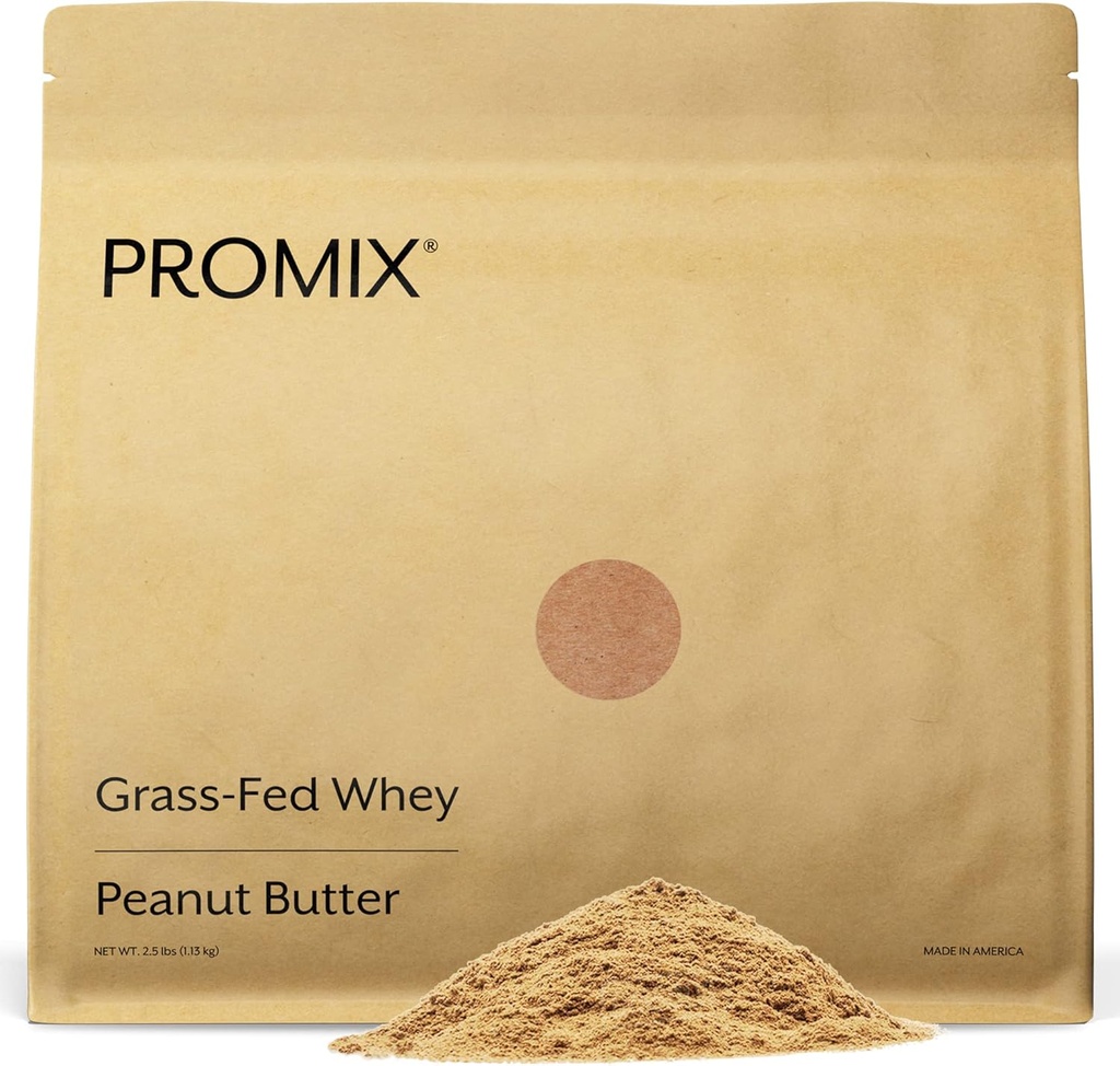 ProMix Nutrition Whey Protein Powder, Peanut Butter - Grass-Fed - ­Post Workout Fitness & Nutrition Shakes, Smoothies, Baking & Cooking Recipes - Gluten-Free & Keto-Friendly - 2.5 Pound (Pack of 1)