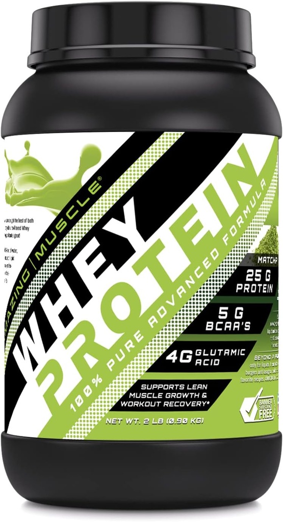 אבקת חלבון שרירי מדהים 100% Whey * מתקדם פורמולה עם חלבון Whey מבודד כרכיב ראשוני יחד עם Ultra מסנן חלבון Whey חלבון ריכוזrate (יפן Matcha, 2 Lb)