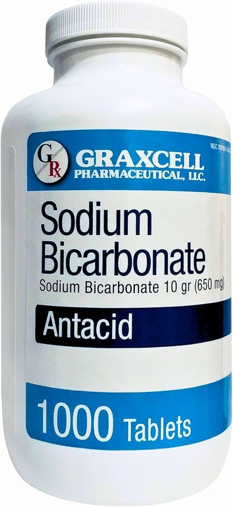 Sodium Bicarbonate Tablets | USP 650 מ"ג (10 גרינס) | Relief of Acid Indigestion, Heartburn, Sour Stomach & Upset Stomach