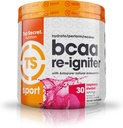 Top Secret Nutrition BCAA Re-Igniter טבעוני Amino Acid תוספת עם Astaxanthin ו Electrolyte, הידרציה עם מים קוקוס, 9.80 oz (30 מנות), פטל פטל