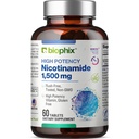 Biophix B-3 Nicotinamide 1500 מ"ג 60 טבליות כוח מקסימלי - Nicotinic Amide Niacin Natural Flush-Free Formula - תומך ב- Skin Cell Health