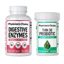 Physician's CHOICE - Beat Bloat + Support Weight Management Bundle: Digestive Enzymes 180ct + Thin-30 Probiotic 60ct - חבילת ערך