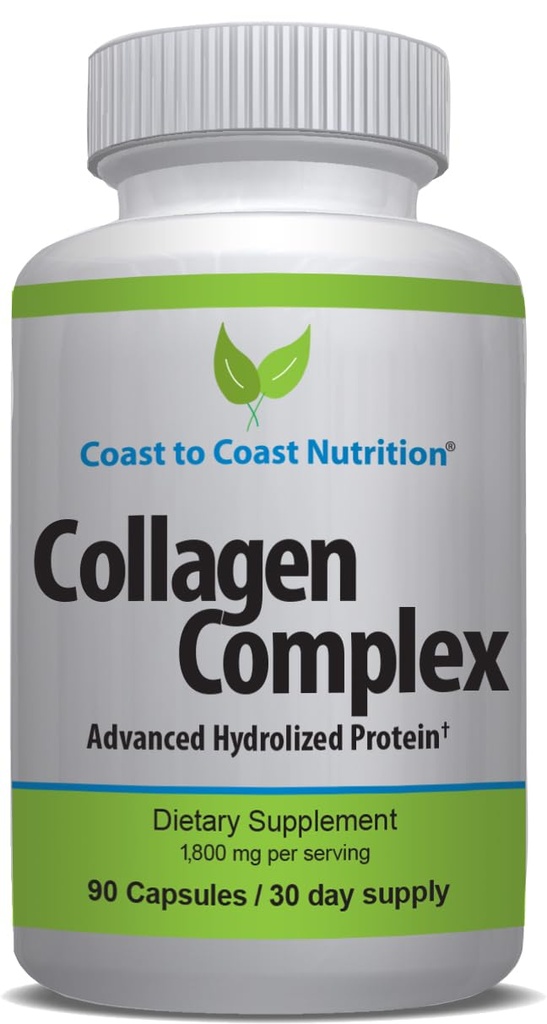 גלולות Multi Collagen - תוספי קולאז'ן עבור נשים או גברים - קפסולות מרובות קולג'ן פפטים עבור העור, Wrinkles, ציפורניים, שיער ותמיכה משותפת - תוספי חלבון טבעי - 90 קפסולות