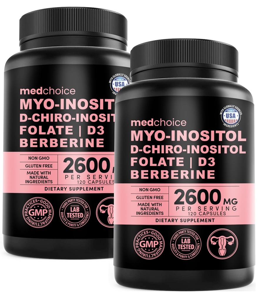 14-in-1 Inositol תוספת ותמיכה הורמונלית לנשים - 40:1 Mio-inositol & D-Chiro Inositol Ovarians תמיכה קפסולות עבור איזון הורמונלי עם Folate, ויטמין D ו B12 ( ספירת 120) (Pack of 2) (Pack of 2)