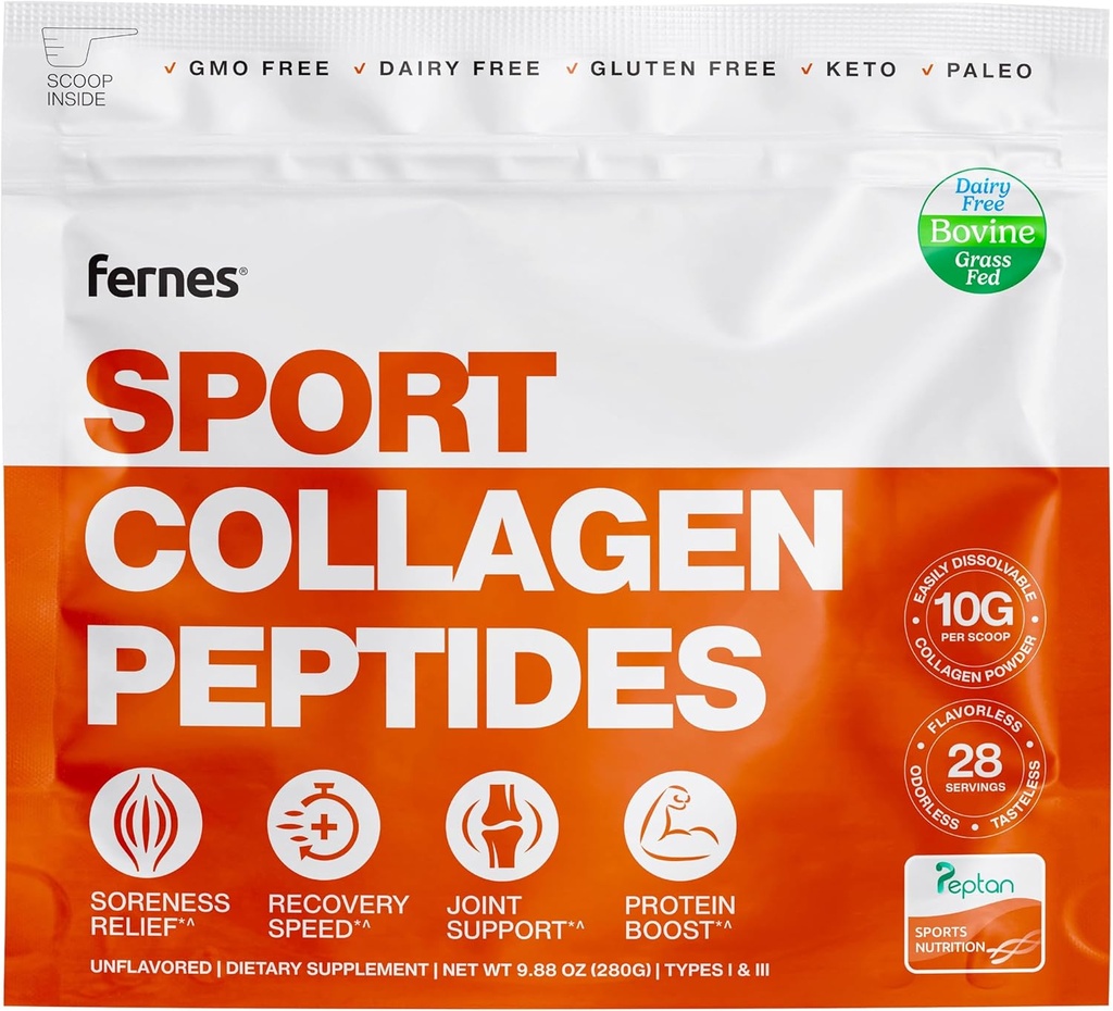 hydrolyzed Collagen Peptides חלבון תוספת עבור נשים וגברים - שריר ועבודה התאוששות, תמיכה משותפת ועצמות - Grass פד סוג I & III - Keto, Paleo - 28 משרתים, 9.88 oz, Unflavored אבקה