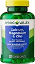 Calcium, Magnesium, Zinc & ויטמין D3. Spring Valley Calcium Magnesium עם תוספת ויטמין D3 Caplets Dietary, 250 Count Bundle עם 45 של סוכרת של Luall