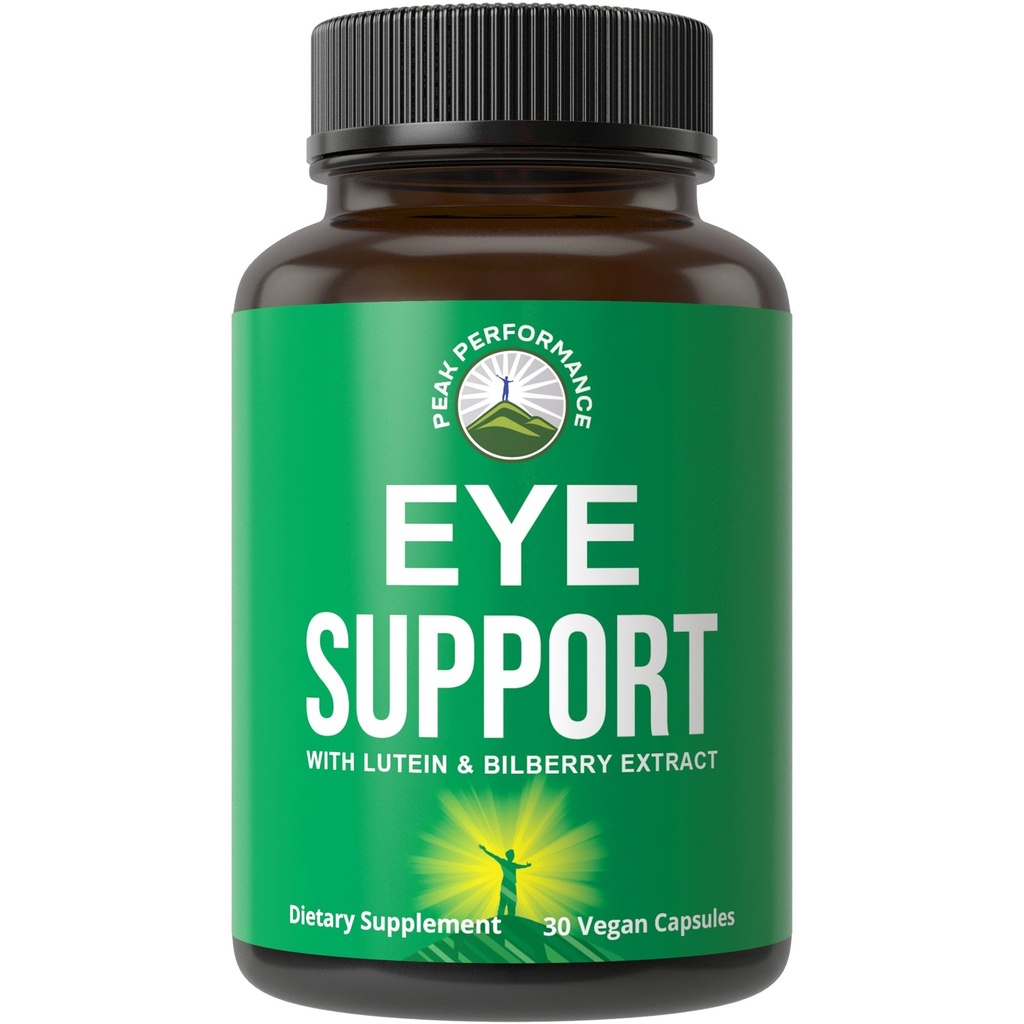 Peak Performance Eye ויטמינים - Macular Support Supplement with Lutein, Zeaxanthin, Astaxanthin, Carotenoids, Bilberry Extract. קפסולות להזדקנות עיניים, מחשב, משתמשי סמארטפונים. להימנע ניוון