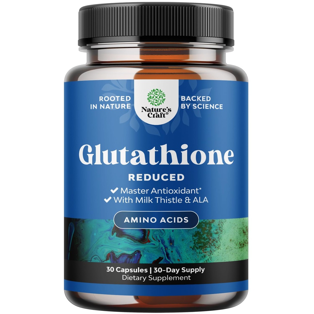 הפחתת תוסף Glutathione עם חלב Thistle - 500 מ"ג לשרת Pure Lt Gluathione עם Alpha Lipoic Acid & Milk Thistle Silymarin - 30 Count