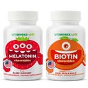 ילדים מלטונין 1 מ"ג Chewables + Biotin 5000mcg Chewables Bundle
