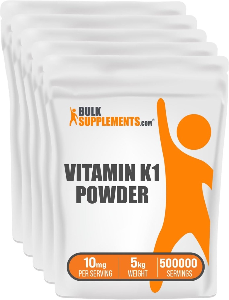 BulkSupplements.com ויטמין K1 - תוסף ויטמין K1 לתמיכה בשומן ובבריאות הלב - Gluten Free, 10 מ"ג עבור שירות, 1kg (2.2 lbs) (Pack of 1)