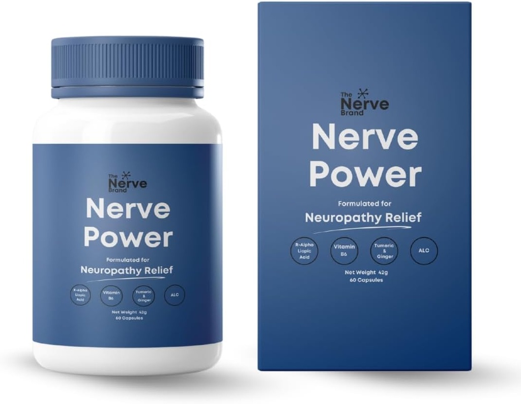 Nerve Power Nerve תוסף R Alpha Lipoic Acid 600 מ"ג - סיוע נוירופתיה ל Discomfort for Sciatic, Feet, Hand