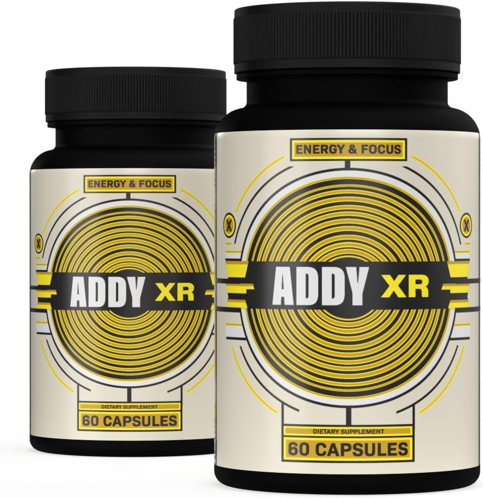 ADDY XR - Adderall Alternative - Luxury Energy Management - Focus & Energy Supplement - High End Brain Booster - Focus, Energy, and Memory Support ויטמינים - אנרגיה נקייה - שארפ פו - 2 Pack (2)