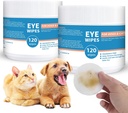 כלב וחתול עין Wipes - 240ct/2pack דוג Tear Stain Remover Eye Wipes - עם Chamomile & Witch Hazel - 3.15 "Presoaked & Textured Pet Wipes for Eyes