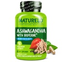 אבקת שורש אורגני NATURELO Ashwagandha אורגני - Herbs תוספת טבעי עבור Fatigue, Stress Relief, Mood Enhancer - עם שחור פפר לחלץ - 90 קפסולות טבעוניות