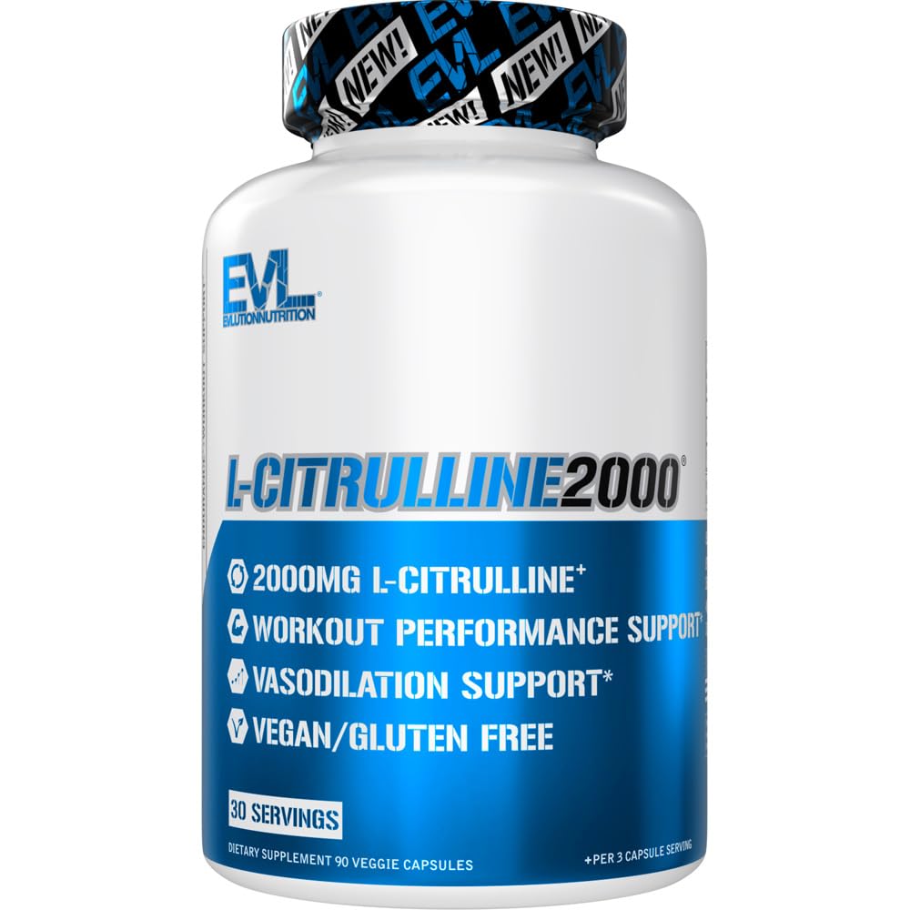 Evlution L-Citrulline 2000 Nitric Oxide תוספת עבור גברים תזונה גבוהה כוח L Citrulline קפסולות עבור הגדלת שריר כוח התאוששות ו Intense משאבות - Plant Based Nitric Oxide Booster