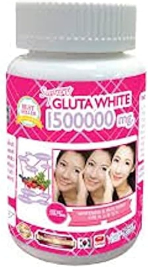 1 בקבוק X 30 Softgels העליון Gluta White 1500000 מ"ג. Super White Glutathione Anti - Aging. (Supreme Whitening Skin Boost up Collagen Remove Dark Spot ו-Sichard חזק את Pore Healthy Skin and Hair)