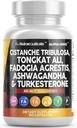 ניקוי Nutra Cistanche Tribulosa Fadogia Agrestis Tongkat Ali Turkesterone Pills Ashwagandha קפסולות תוספת לגברים - 60 Count Countis Tongkat Ali Turkesterone Pills Ashwagandha קפסולות תוספת לגברים