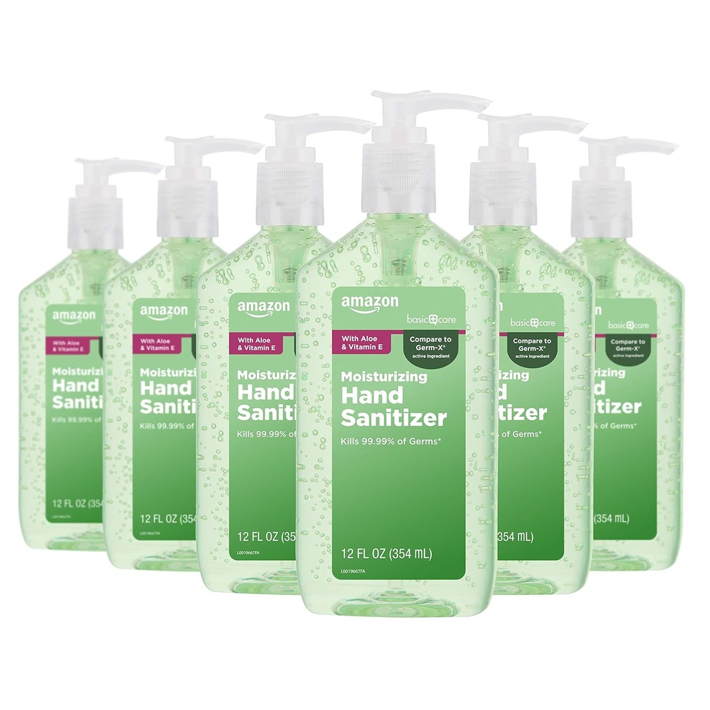 טיפול בסיסי - Aloe Vera Hand Sanitizer 62%, 12 oz (Pack of 6)