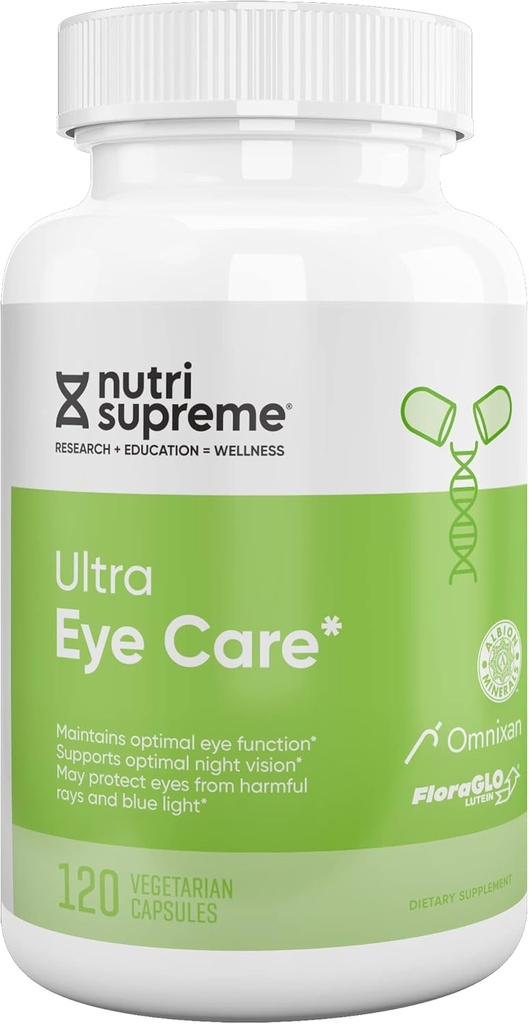מחקר תזונתי גבוה Ultra Eye Care עם Lutein עבור בריאות העין ובטיחות, 120 קפסולות צמחוניות, כשרות