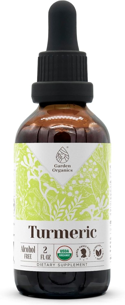 Turmeric USDA אורגני אלכוהול חינם לחלץ; תוספת תזונתית, High-Potency Tincture | Natural Certified אורגני Turmeric (Curcuma Longa) Dried Root (2 oz)