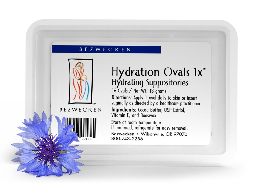 Bezwecken - הידרה Ovals 1x - 16 Oval Suppositories - פורמולה מקצועית כדי להקל על יבשות Vaginal בנשים מנופאוסאל - בטוח, טבעי ופארבן חינם