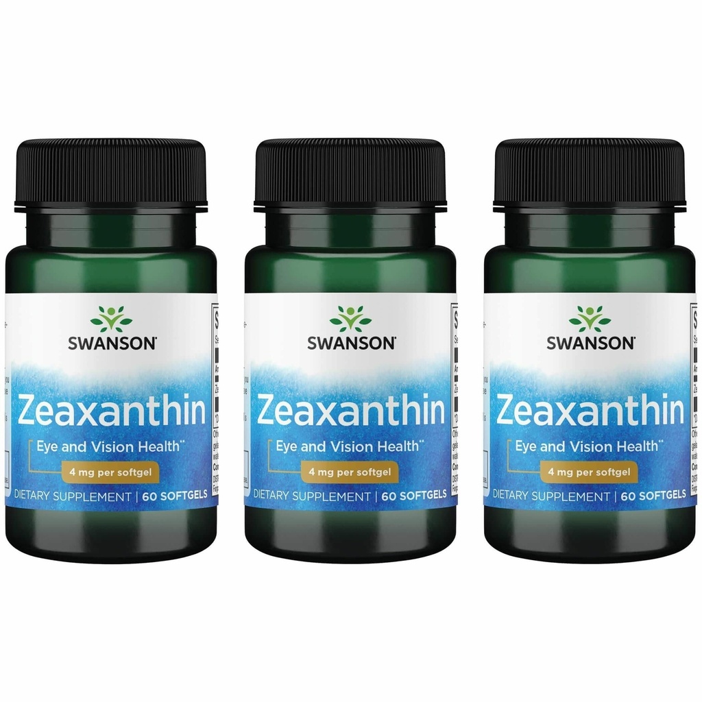 Swanson Zeaxanthin 4 מיליגרם 60 Sgels (3 Pack)