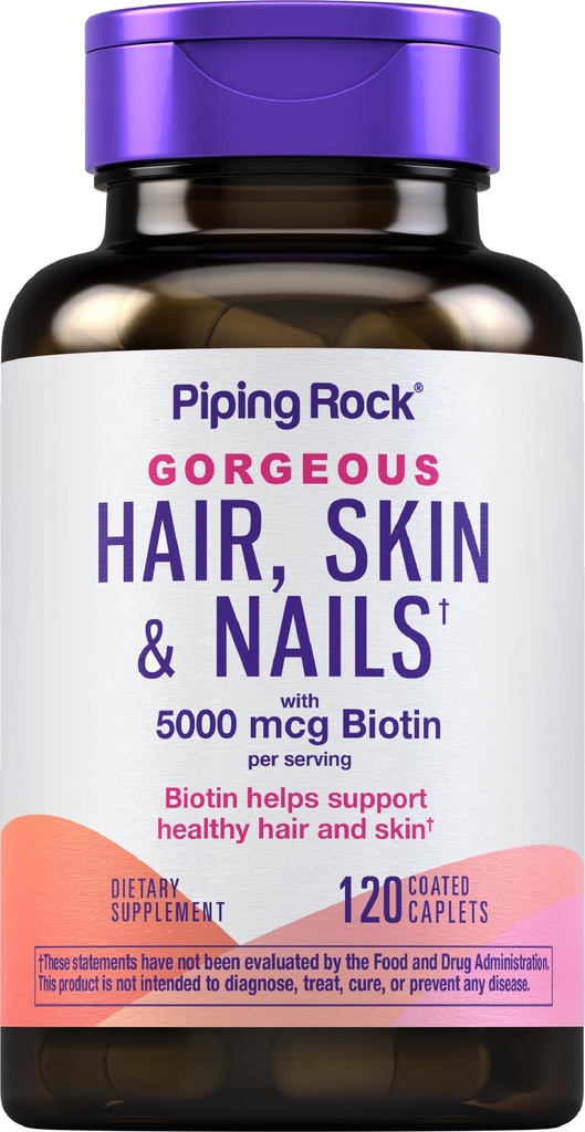 Piping Rock Hair Skin and Nails ויטמינים | 120 Caplet Pills